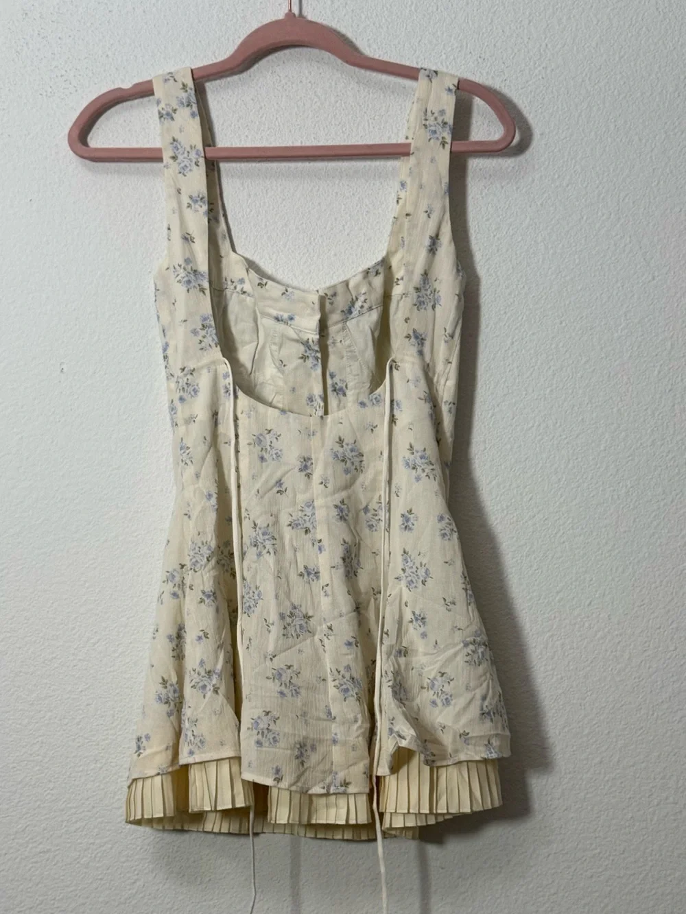 Fait Par Foutch Francesca Mini Dress Vintage Iris Floral XS Cottagecore NWT